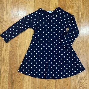 Gap Navy with White Polka Dot Long Sleeve Skater Dress